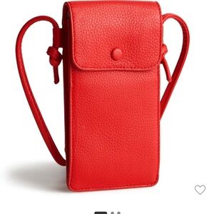 Vera Bradley Vibrant Leather Phonecase Crossbody Bag Goji Berry Red